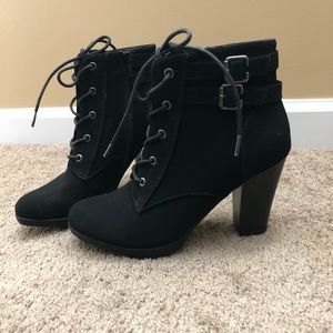 Rialto Black Heeled combat boot
